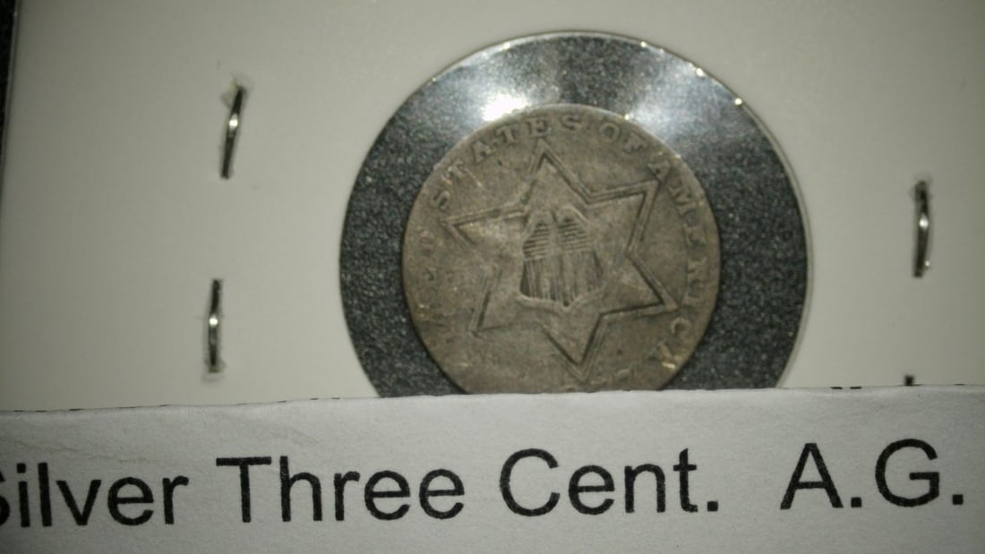 1857 Silver Three-Cent Piece Trime Coin AG by James B. Longacre - Classic U.S. Currency - 4