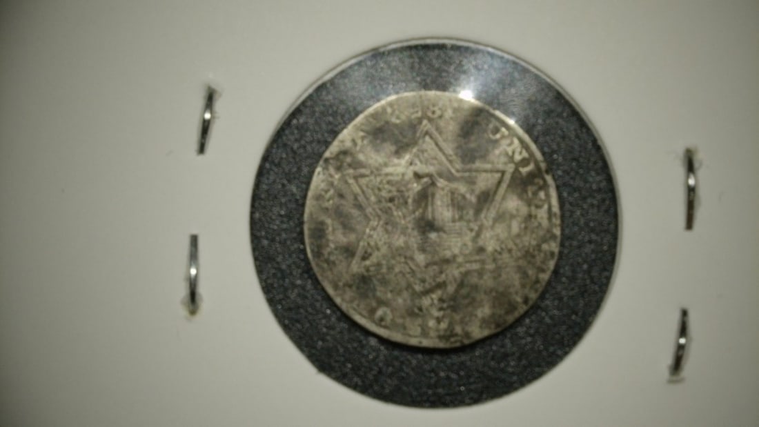 1858 Silver Three-Cent Piece Trime G Graded Coin by United States Mint - 2