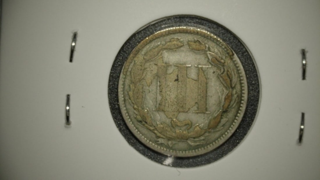 1865 United States Nickel Three-Cent Piece G by James Barton Longacre - 2