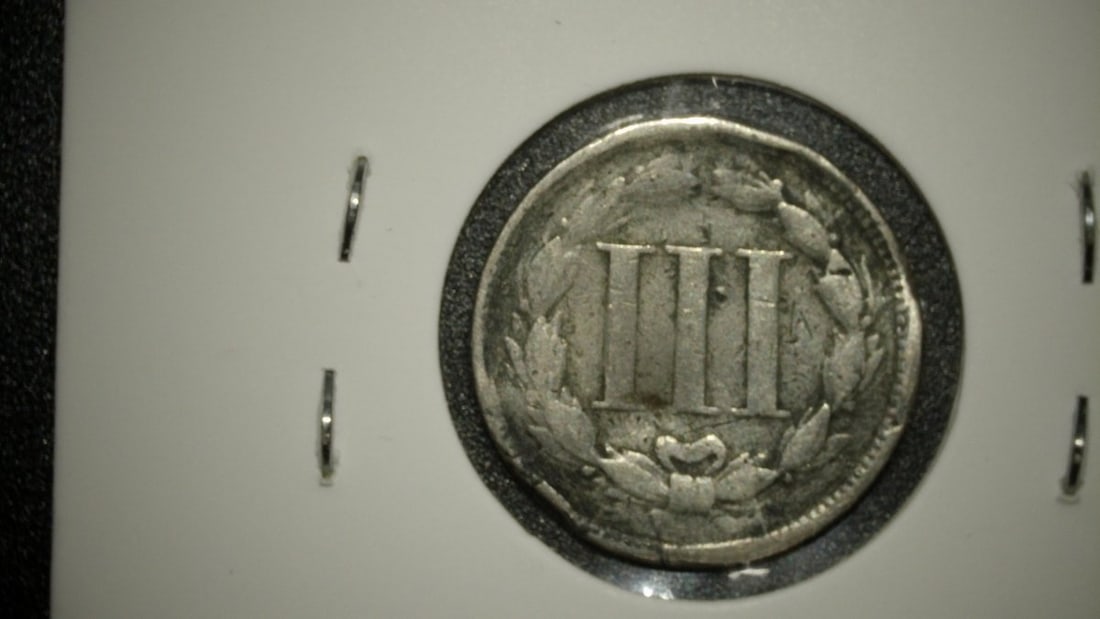 1866 Nickel Three-Cent Piece by James B. Longacre Good (G) Coin - 2