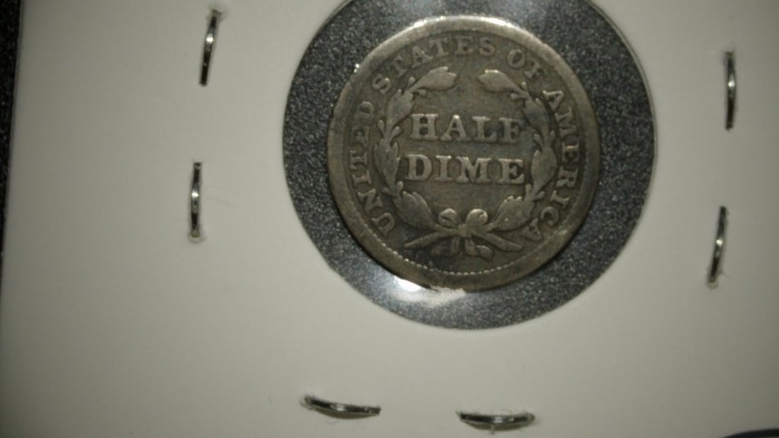 1845 Seated Liberty Half Dime V.G. by Christian Gobrecht - 90% Silver Coin - 2