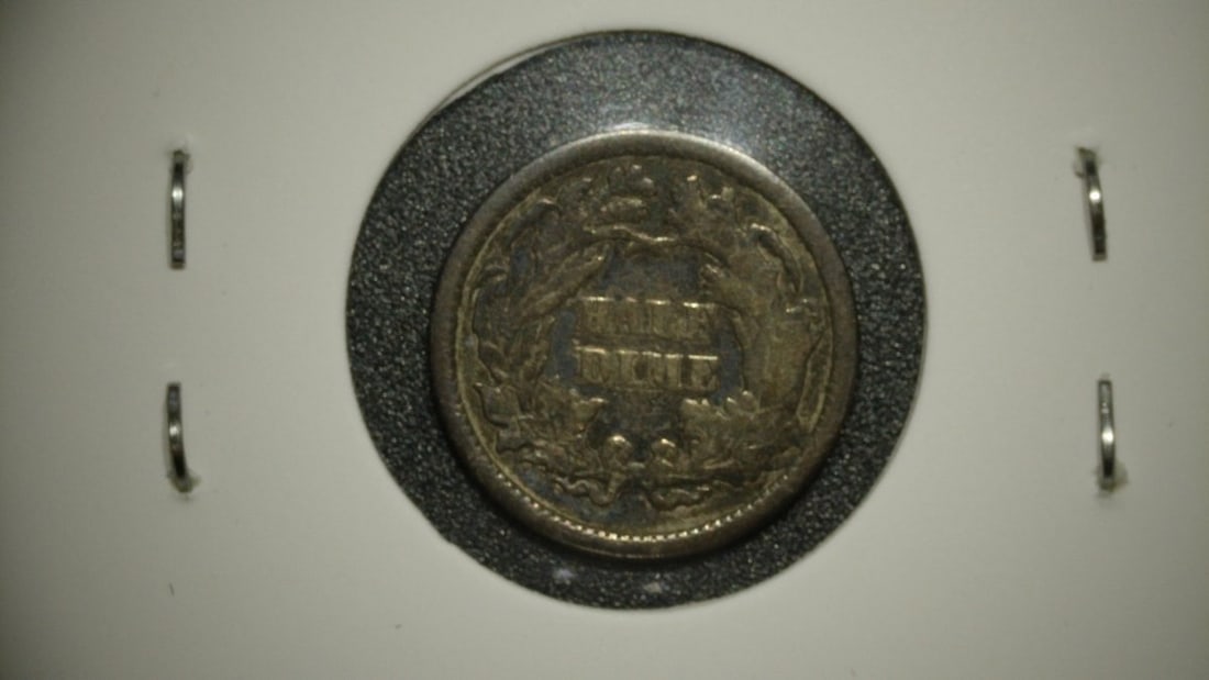 1872 Seated Liberty Half Dime Christian Gobrecht About Good AG Silver Coin - 2