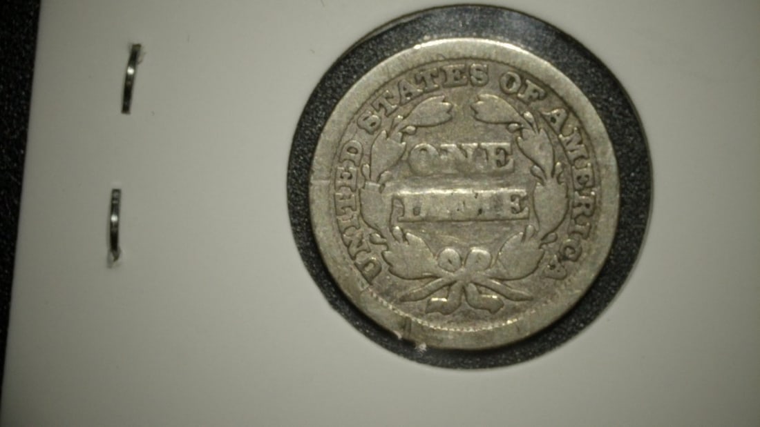 1848 Seated Liberty Dime V.G. Christian Gobrecht US Silver Coin - 2