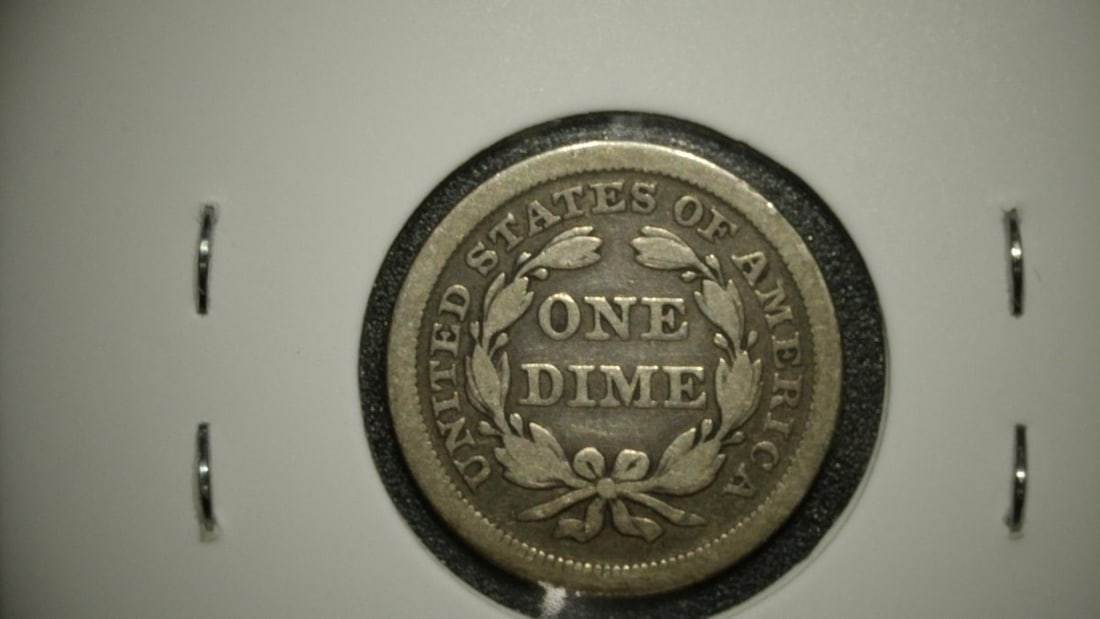 1853 Seated Liberty Dime with Arrows VF by Christian Gobrecht - Collectible Silver Coin - 2