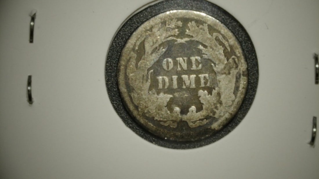 1891 Seated Liberty Dime Good G by Christian Gobrecht 90% Silver Collectible Coin - 2