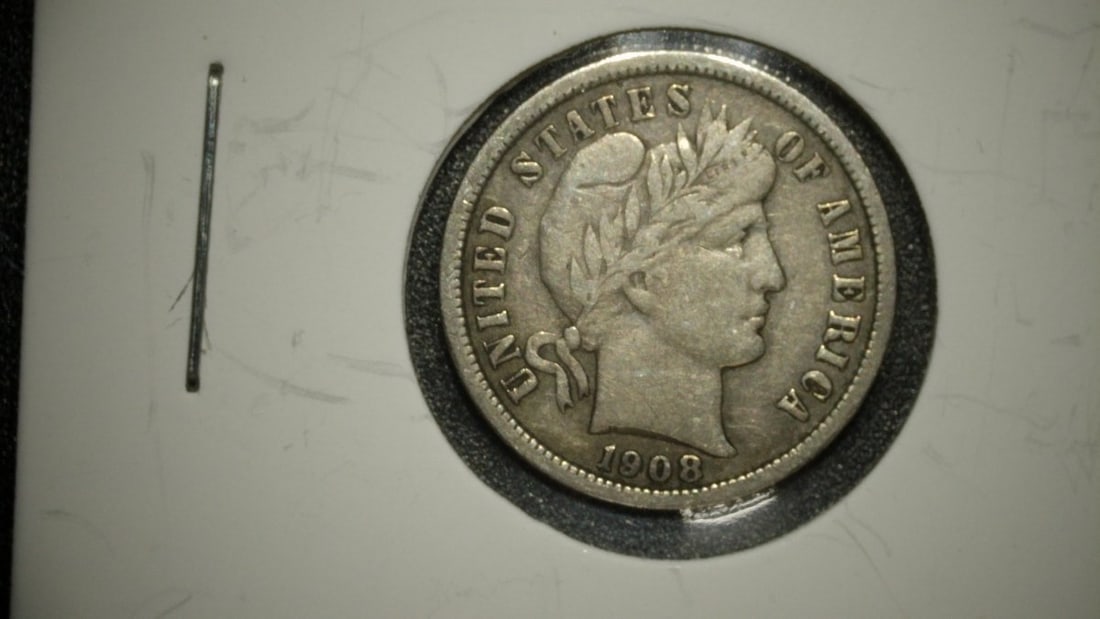Collection of 5 Barber Dimes by Charles E. Barber - Various Dates and Grades - 3