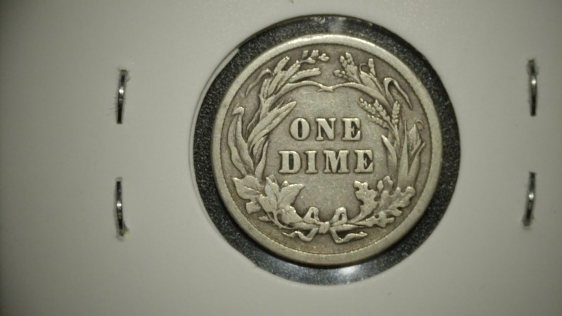 Collection of 5 Barber Dimes by Charles E. Barber - Various Dates and Grades - 6