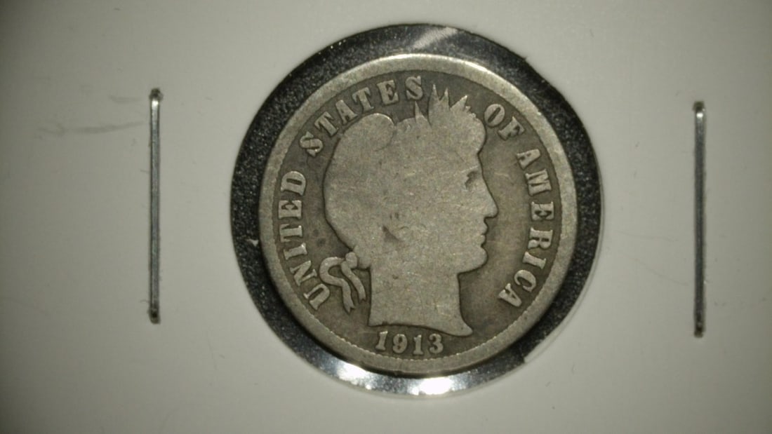 Collection of 5 Barber Dimes by Charles E. Barber - Various Dates and Grades - 9