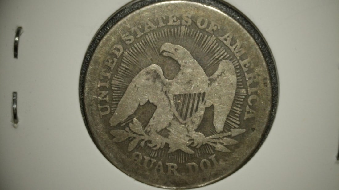 1853 Seated Liberty Quarter Dollar Arrows & Rays Good Christian Gobrecht Design - 2