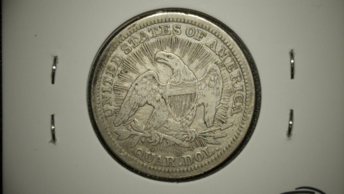 1853 Seated Liberty Quarter Dollar Arrows & Rays E.F. Christian Gobrecht Design - 2