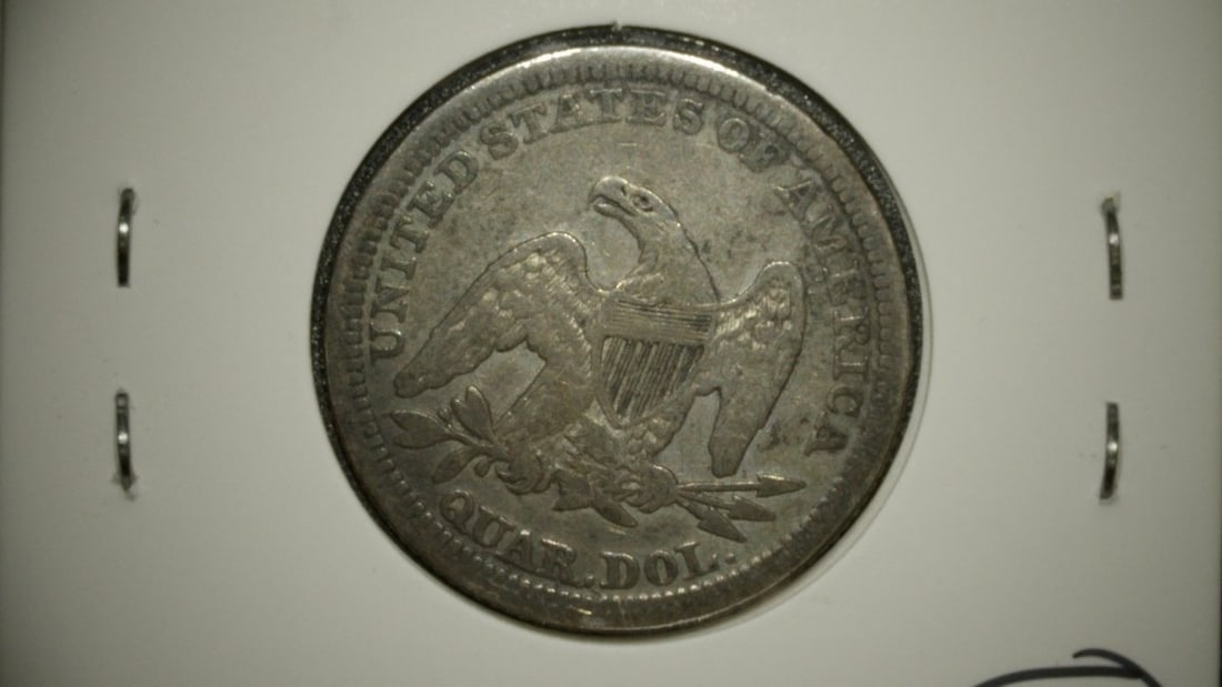 1858 Seated Liberty Quarter Dollar V.G. by Christian Gobrecht - Collector's Coin - 2