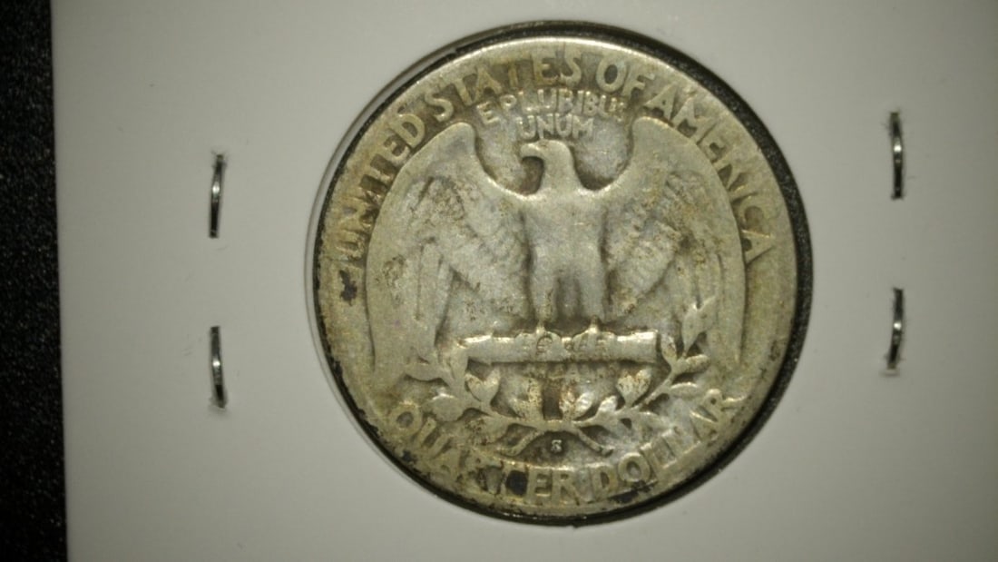 1937-S Washington Silver Quarter Fine John Flanagan Design 90% Silver Coin - 2