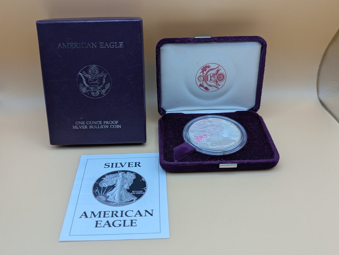 1987-S American Silver Eagle Proof Coin by Adolph A. Weinman - Excellent Condition (1 of 6)