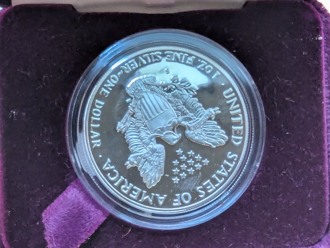 1987-S American Silver Eagle Proof Coin by Adolph A. Weinman - Excellent Condition - 4