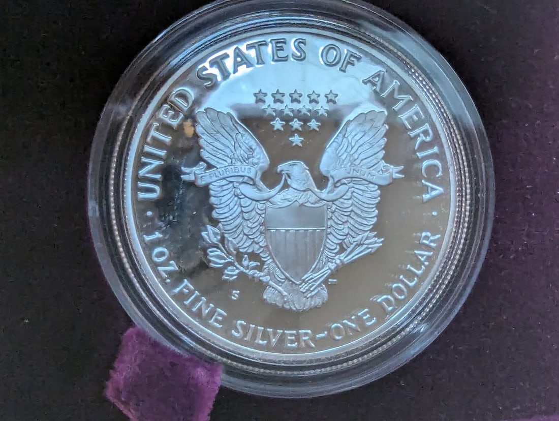 1989-S American Eagle One Ounce Silver Proof Dollar Coin by Adolph A. Weinman - 3