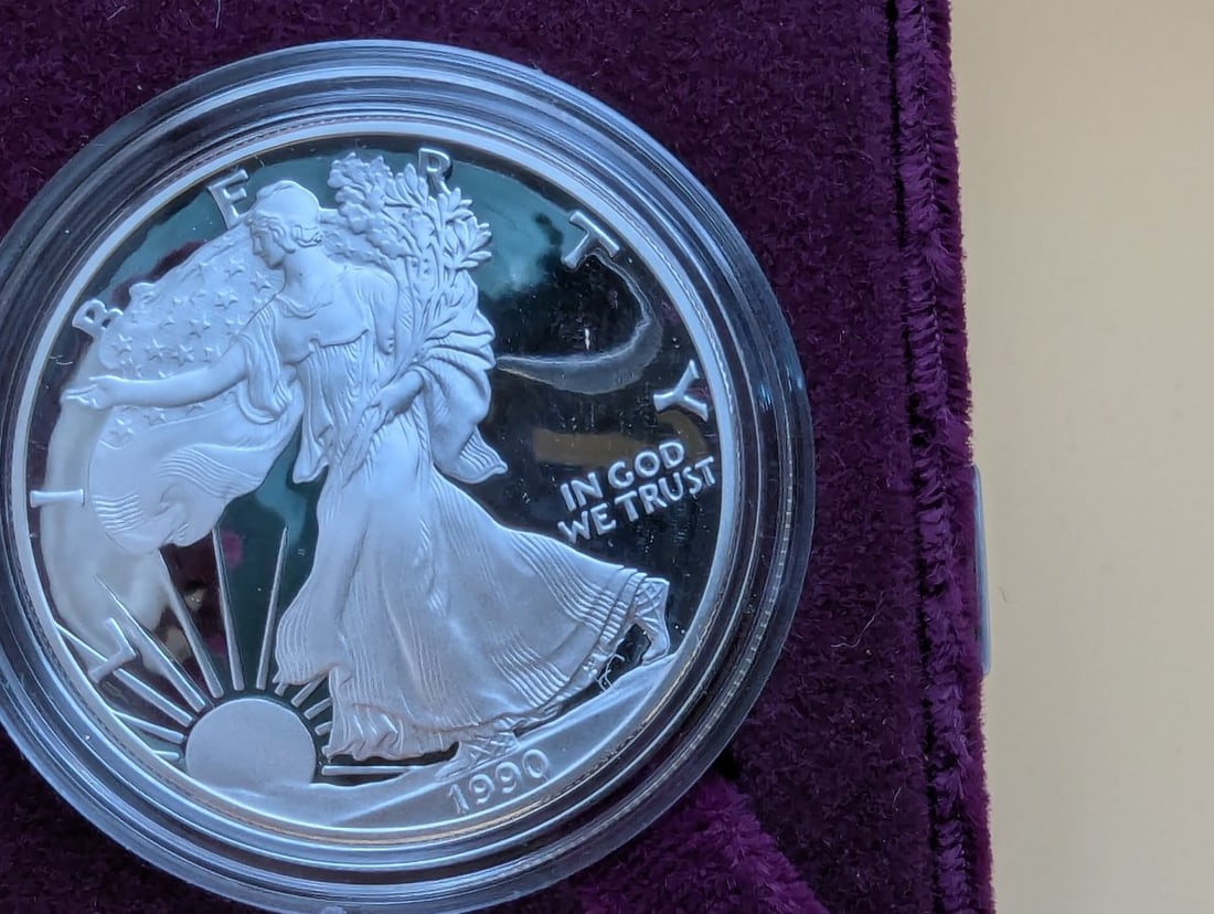 1990-S American Eagle One Ounce Proof Silver Dollar - Adolph A. Weinman Design - 2