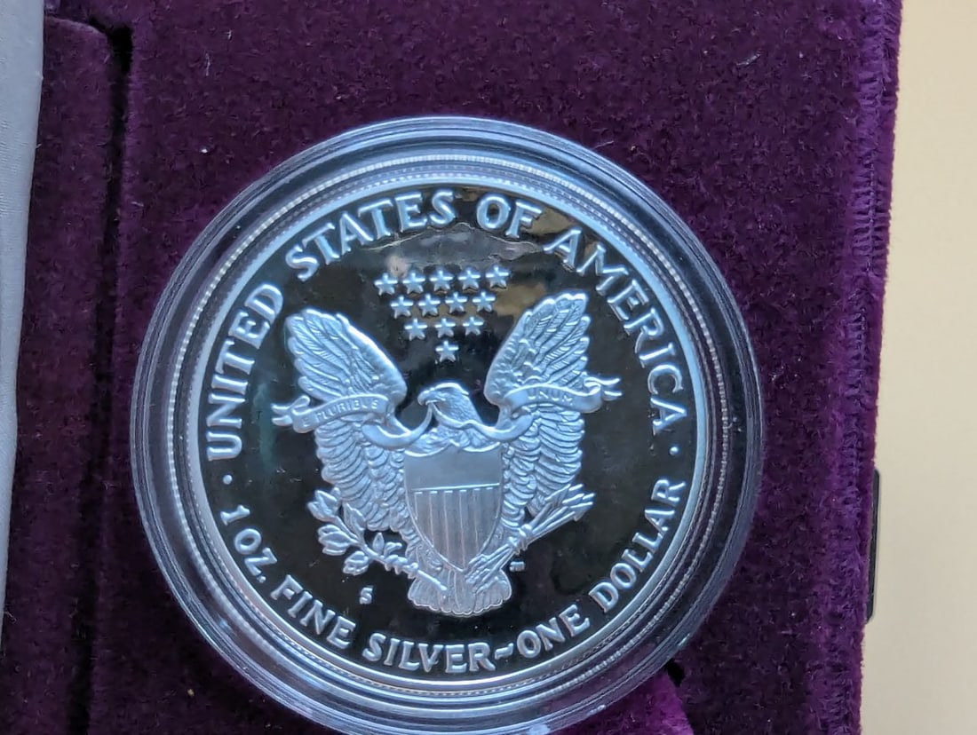 1990-S American Eagle Silver Proof Dollar Coin by Adolph A. Weinman - Grade: Excellent - 4