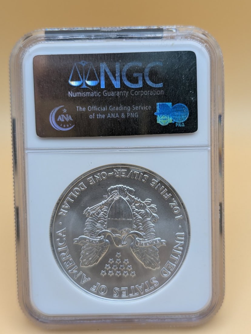 2005 American Silver Eagle $1 Coin NGC MS 69 Adolph A. Weinman John Mercanti Design - 2