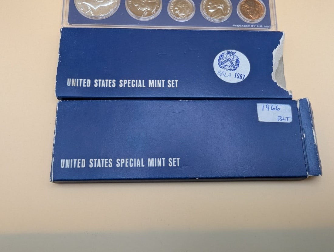 1966 & 1967 United States Special Mint Sets Uncirculated Coins 40% Silver Kennedy Half Dollar - 2