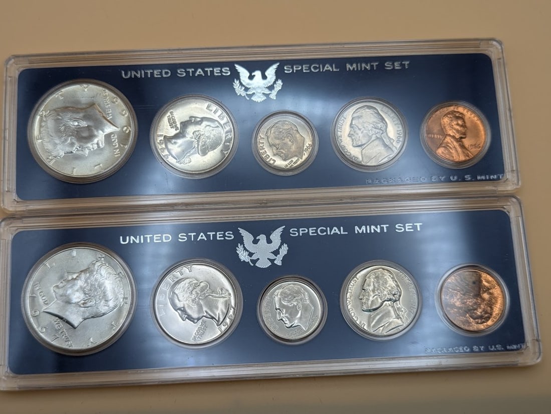 1966 & 1967 United States Special Mint Sets Uncirculated Coins 40% Silver Kennedy Half Dollar - 3