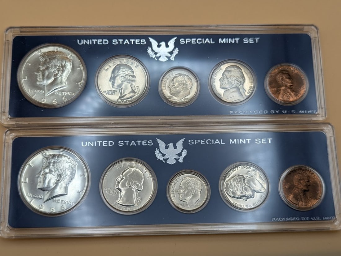 1965 and 1966 United States Special Mint Sets Excellent Condition Silver Coins Collection - 2