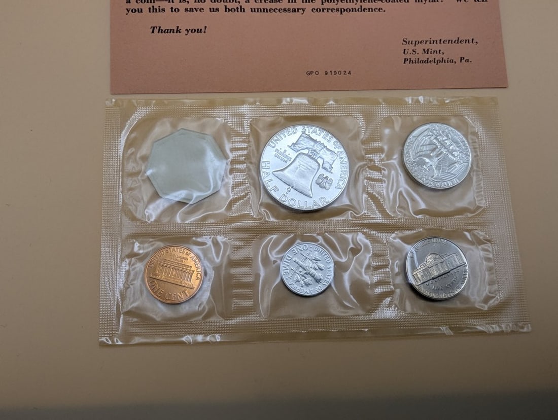 1961 U.S. Mint Silver Proof Set - 90% Silver Coins - Original Government Packaging - 3