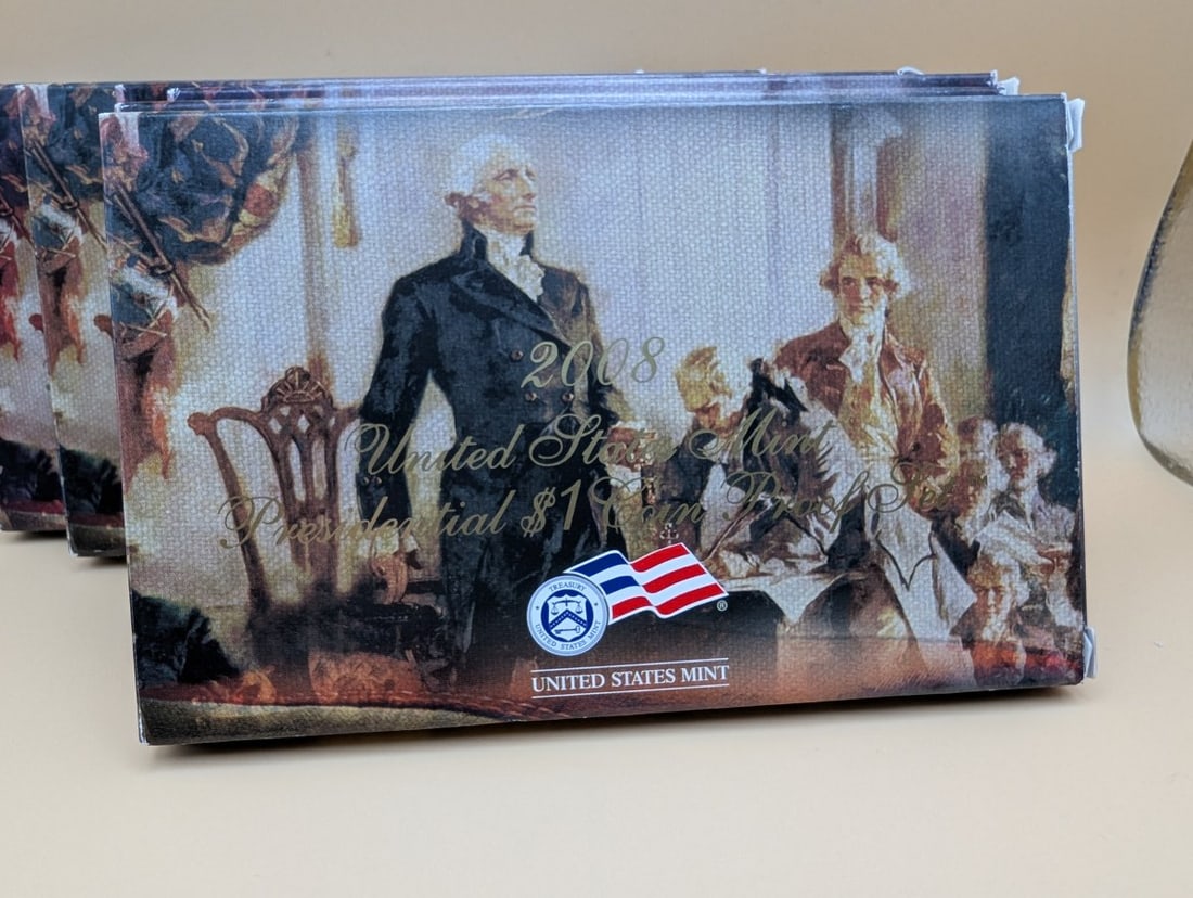 Lot of 7 US Mint Presidential $1 Coin Proof Sets 2007 2008 2009 Excellent Condition - 4
