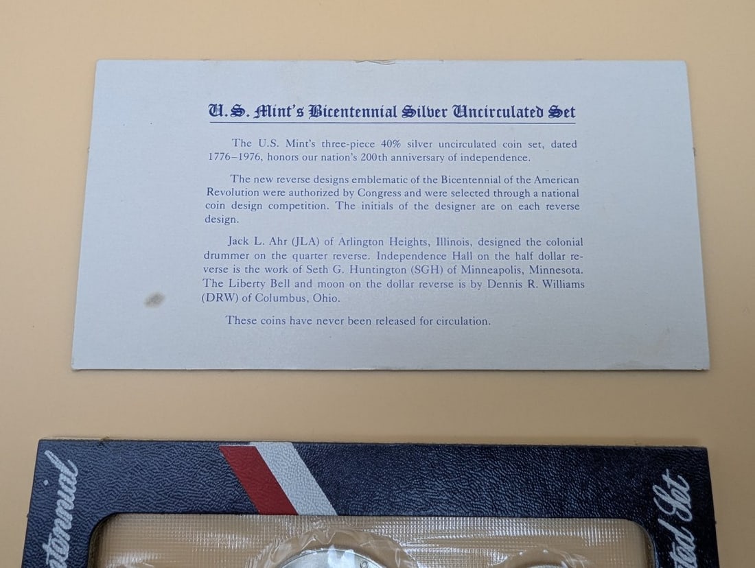 1976 United States Bicentennial Silver Uncirculated Set - 40% Silver Coins - 4