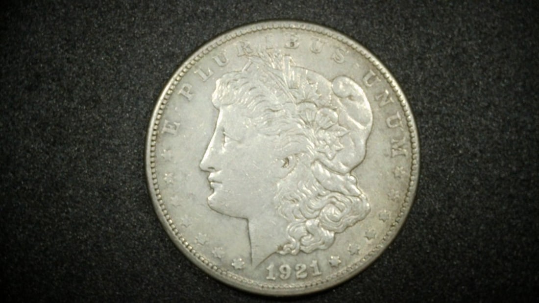 Lot of 5 1921-P Morgan Silver Dollars Fine to Extra Fine George T. Morgan - 5
