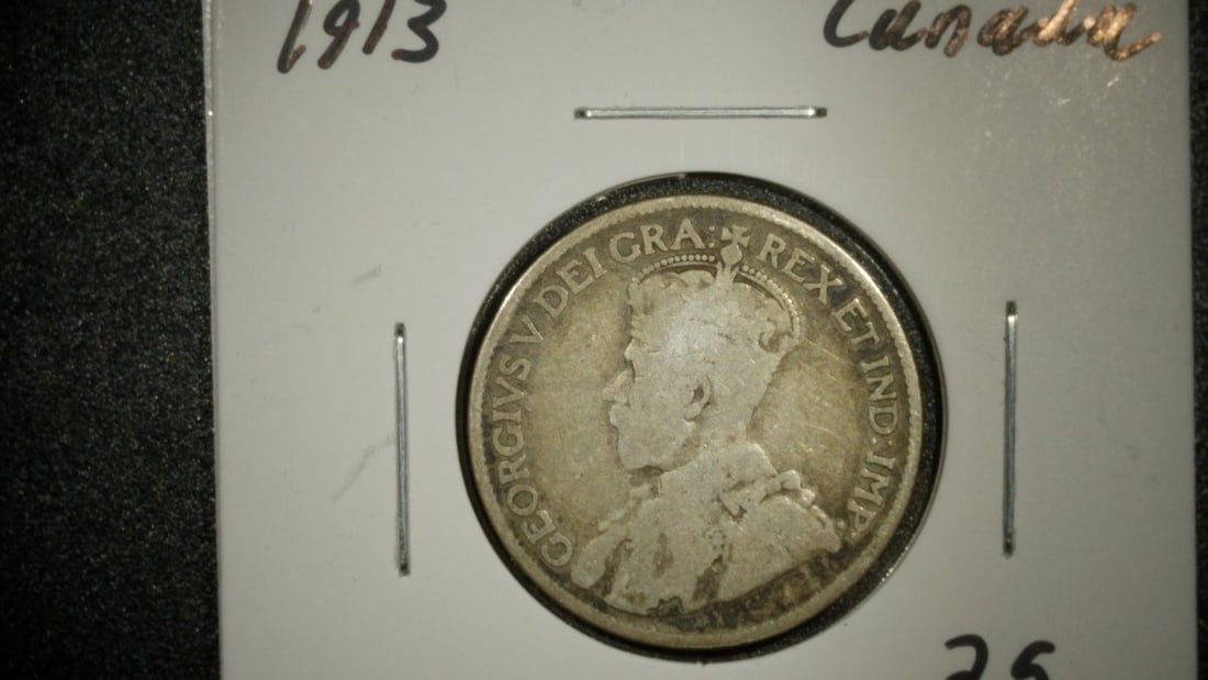 1913 & 1919 Canada 25 Cents Silver Coins George V About Good & Good - 3