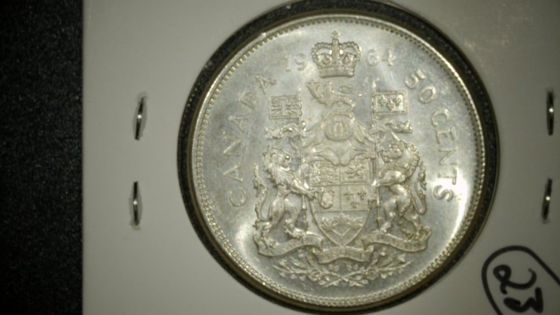 1964 Canada Silver 50 Cents Proof-like Coin - Royal Canadian Mint - Queen Elizabeth II - 2