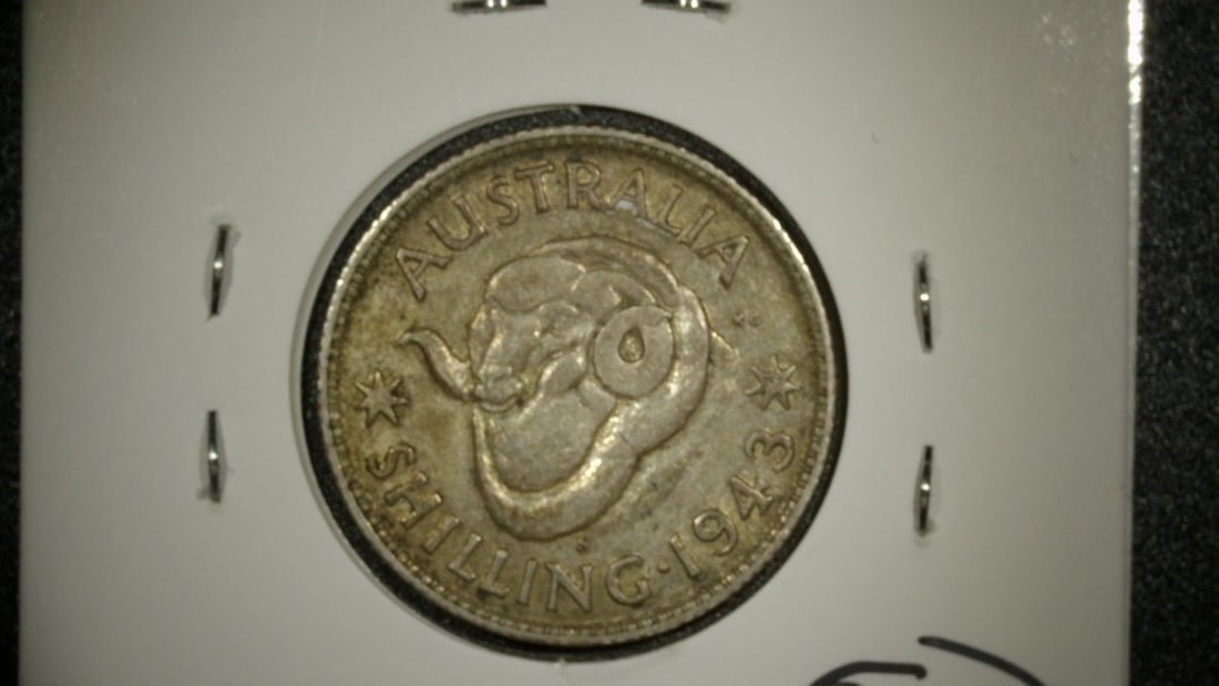 1943-S Australia 1 Shilling George VI Silver Coin by Paget & Gray - Very Good Grade - 2