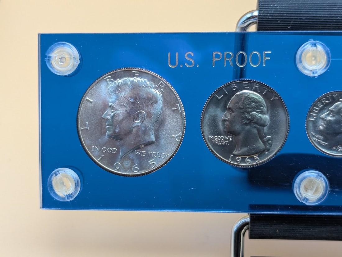 1965 US Mint Proof Set Capital Holder Excellent Condition Display Collectible Coins - 2