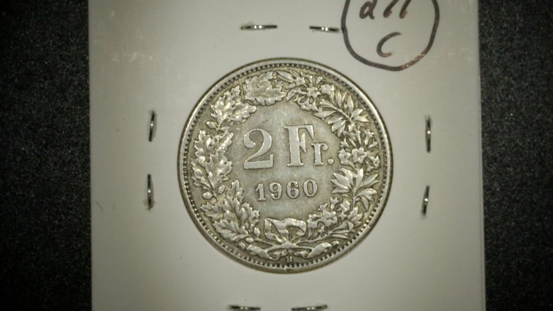 1960-1965 Switzerland 2 Francs Coins Collection Antoine Bovy 3 pcs Silver - 2
