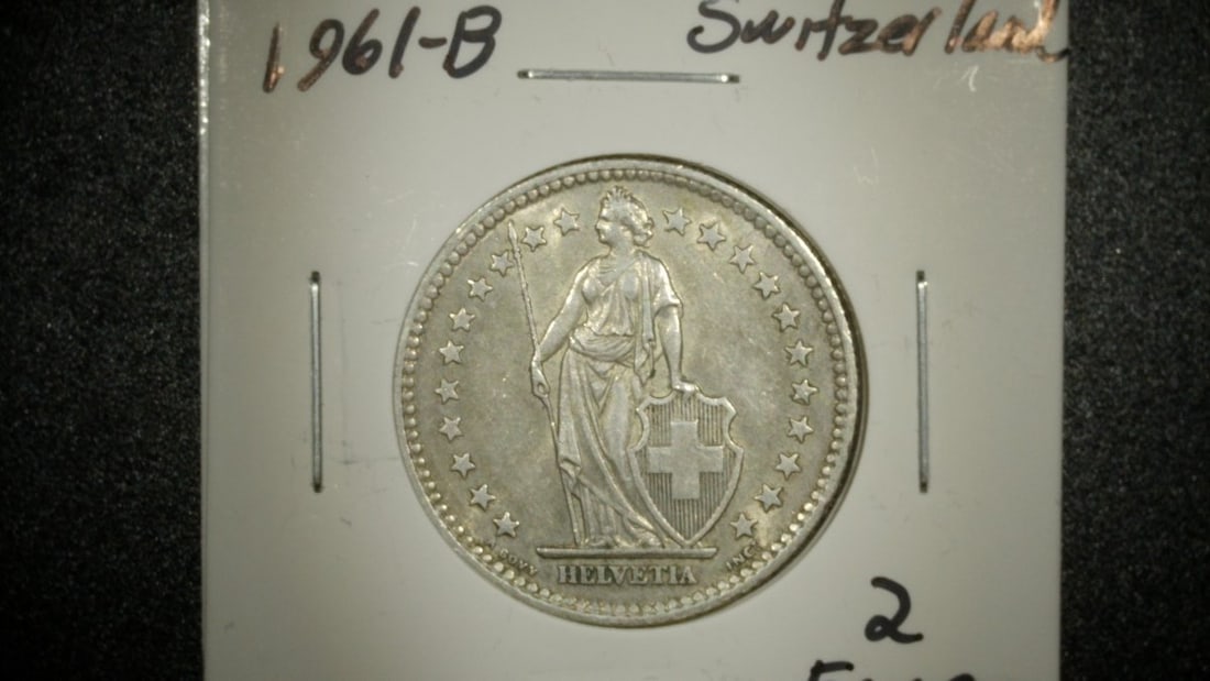 1960-1965 Switzerland 2 Francs Coins Collection Antoine Bovy 3 pcs Silver - 3