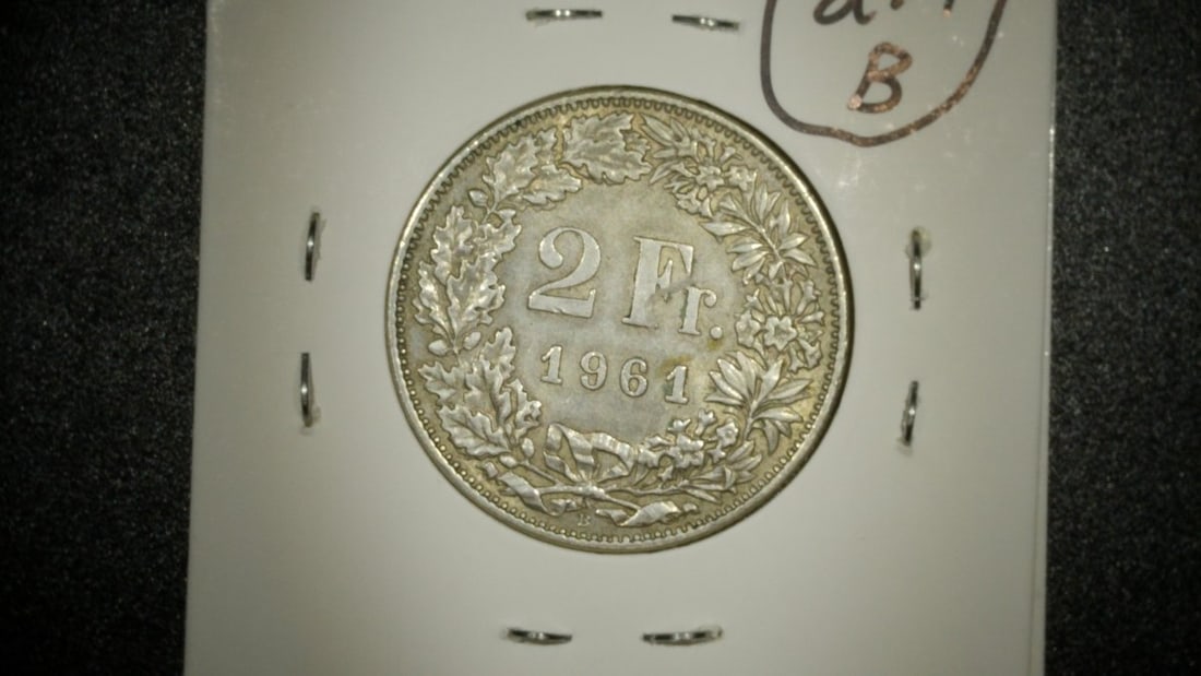 1960-1965 Switzerland 2 Francs Coins Collection Antoine Bovy 3 pcs Silver - 4