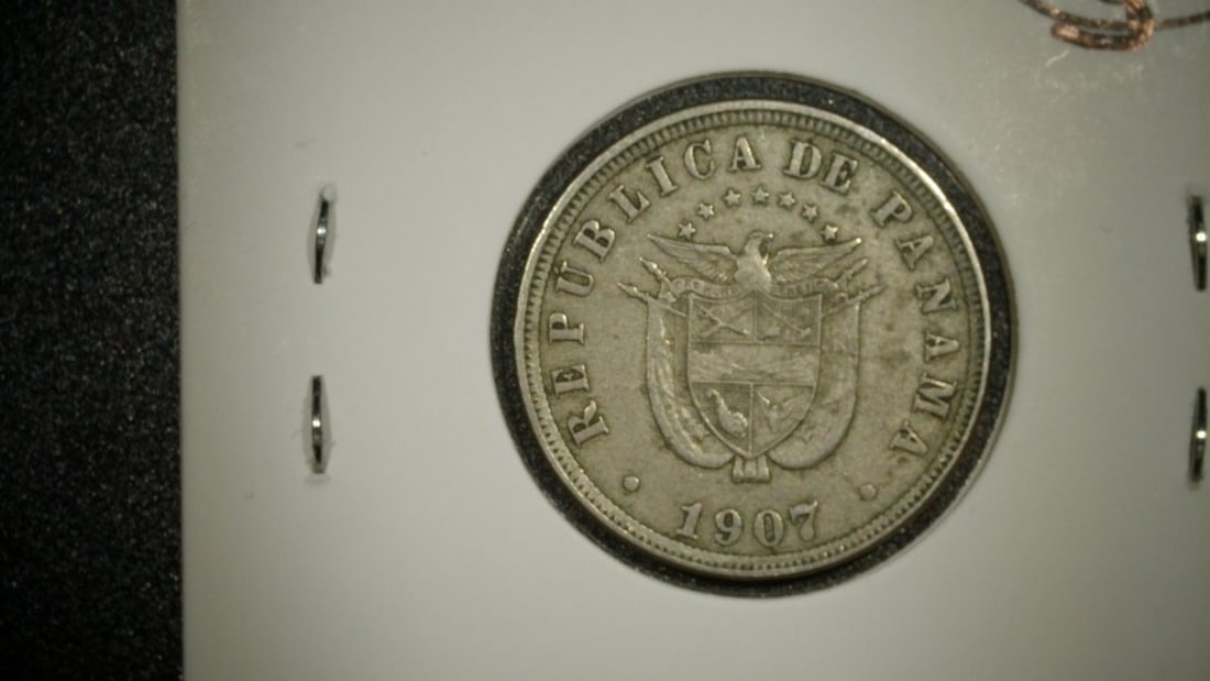 1907 Panama 2 1/2 Centesimos De Balboa Coin Uncirculated Mint Condition - 2