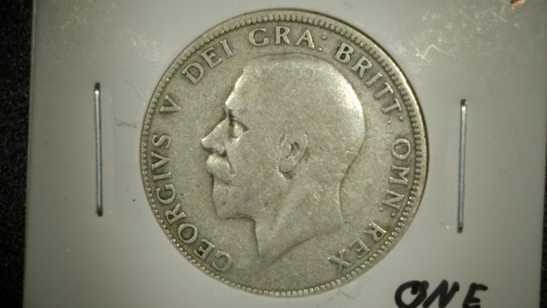 Lot of 2 George V Silver Florins 1921 E.F. & 1936 V.F. by Mackennal & Gray - 3