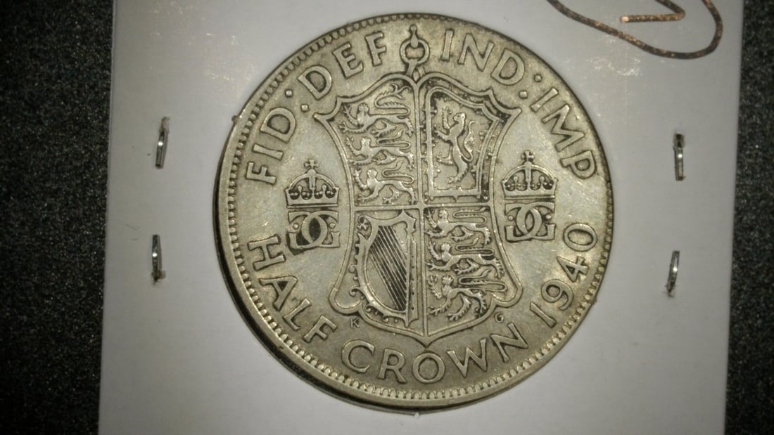 1940 Great Britain King George VI Half Crown Silver Coin AU - Royal Mint - 2