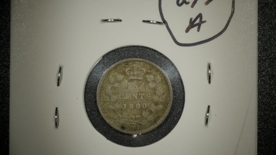 Collection of 4 Canadian 5 Cent Silver Coins Victoria 1880 1891 1897 - Leonard Charles Wyon - 2