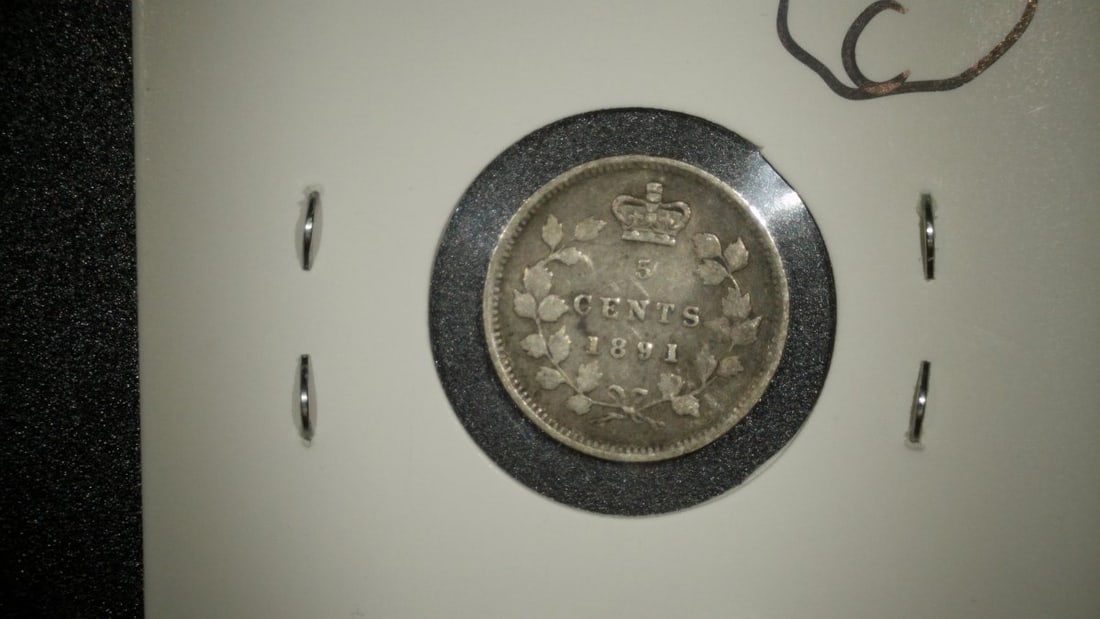 Collection of 4 Canadian 5 Cent Silver Coins Victoria 1880 1891 1897 - Leonard Charles Wyon - 6