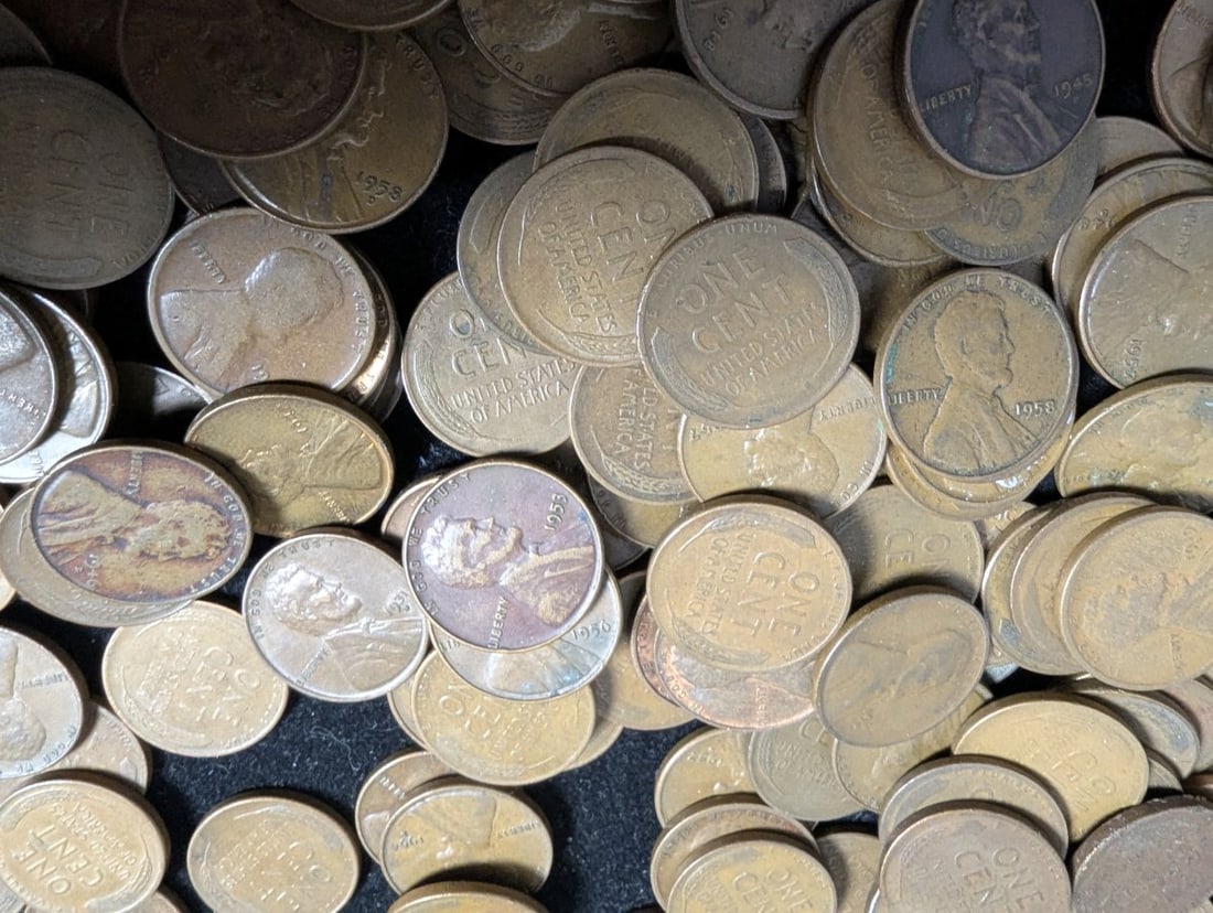 2 lbs Bulk Lot of US Lincoln Wheat Back Cents - Fine - United States Mint - 2