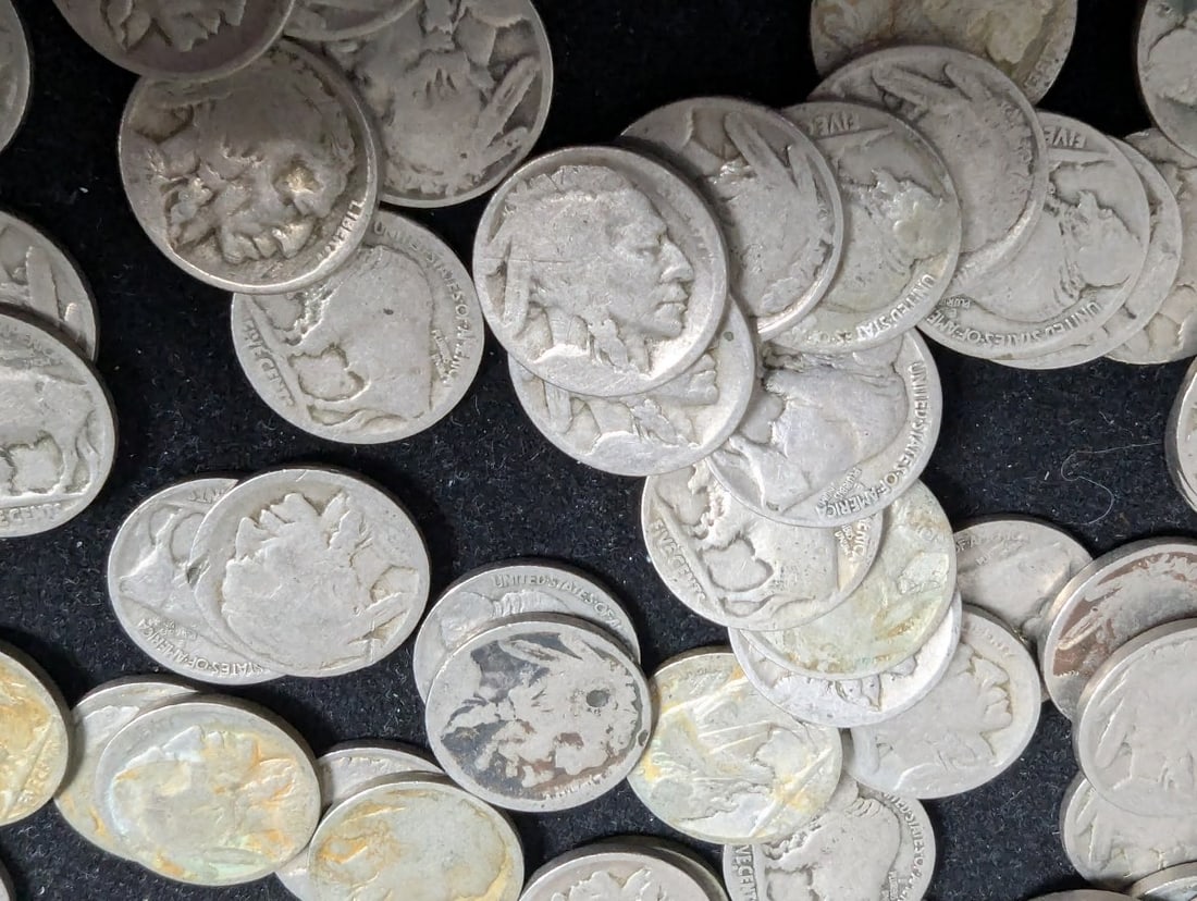 Bulk Lot of Dateless U.S. Buffalo Nickels by James Earle Fraser - 1.575 lbs Poor Grade - 2