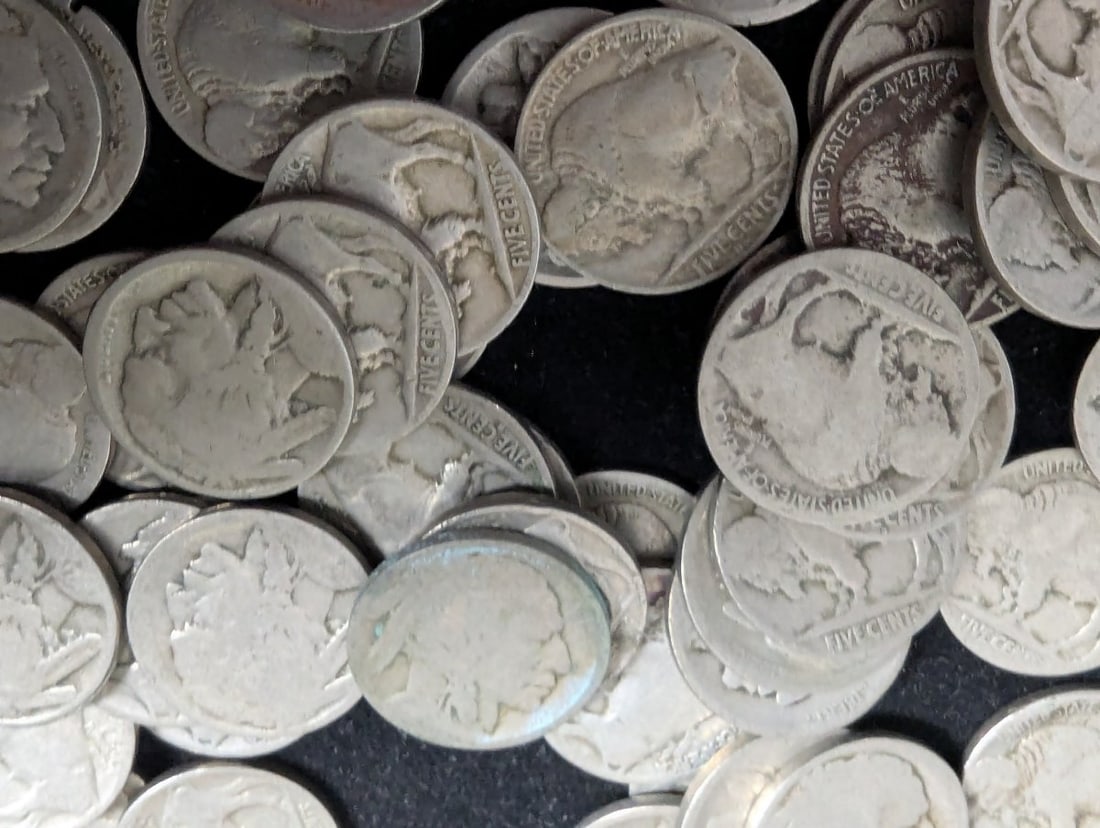 Bulk Lot of No Date Buffalo Nickels by James Earle Fraser - Fair Condition 2.6 Pounds - 2