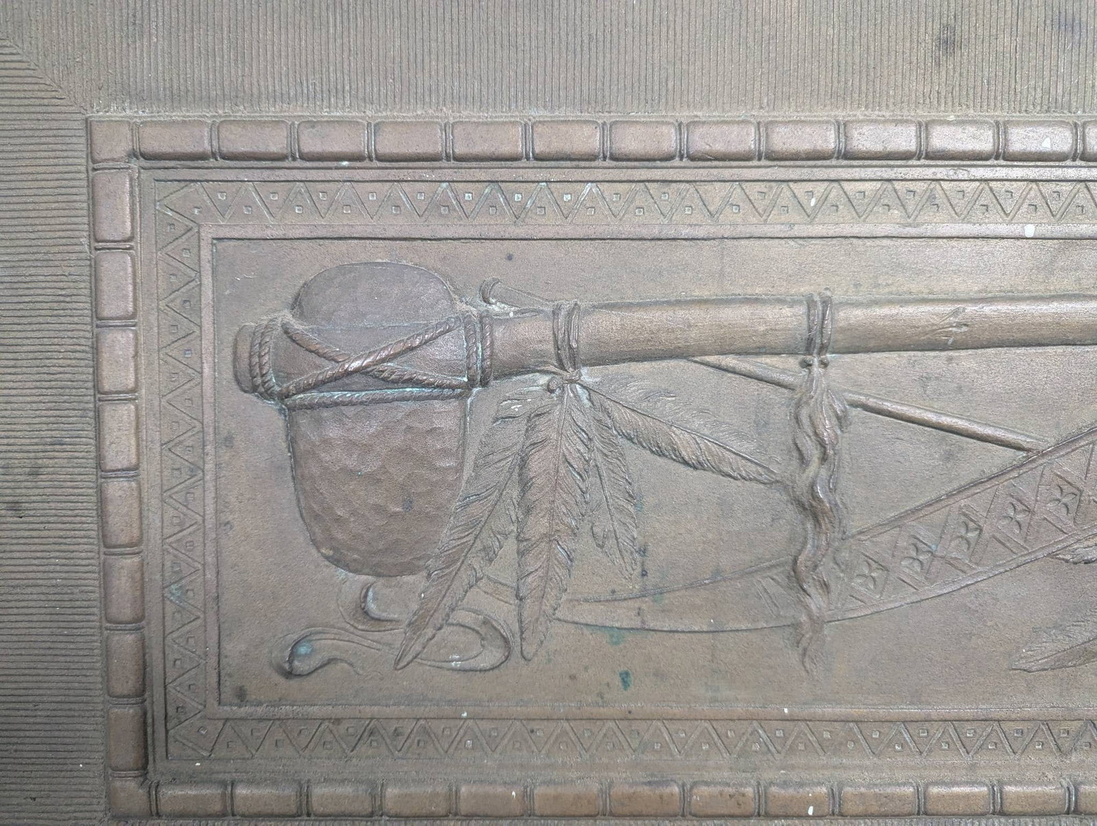1890's Bronze Plaque Calumet by Edward Kemeys from the Marquette Building Chicago - 2