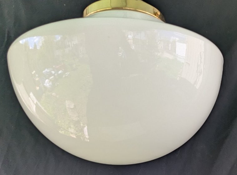 Vintage Style Schoolhouse Pendant Light Fixture Milk Glass Brass Fitter Multiple Available - 4