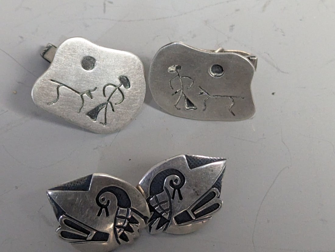 Collection of Vintage Mexican Southwestern Sterling Silver Jewelry Taxco JLF Danny's Miguel - 10