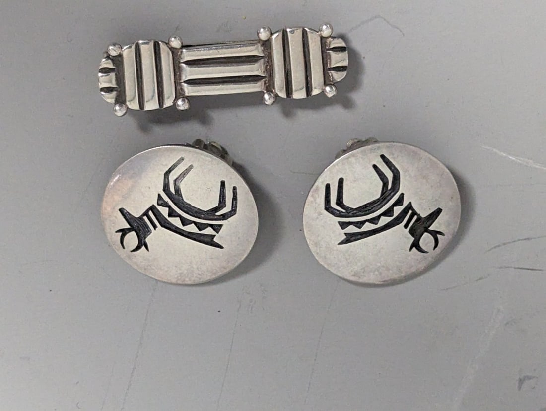Collection of Vintage Mexican Southwestern Sterling Silver Jewelry Taxco JLF Danny's Miguel - 9