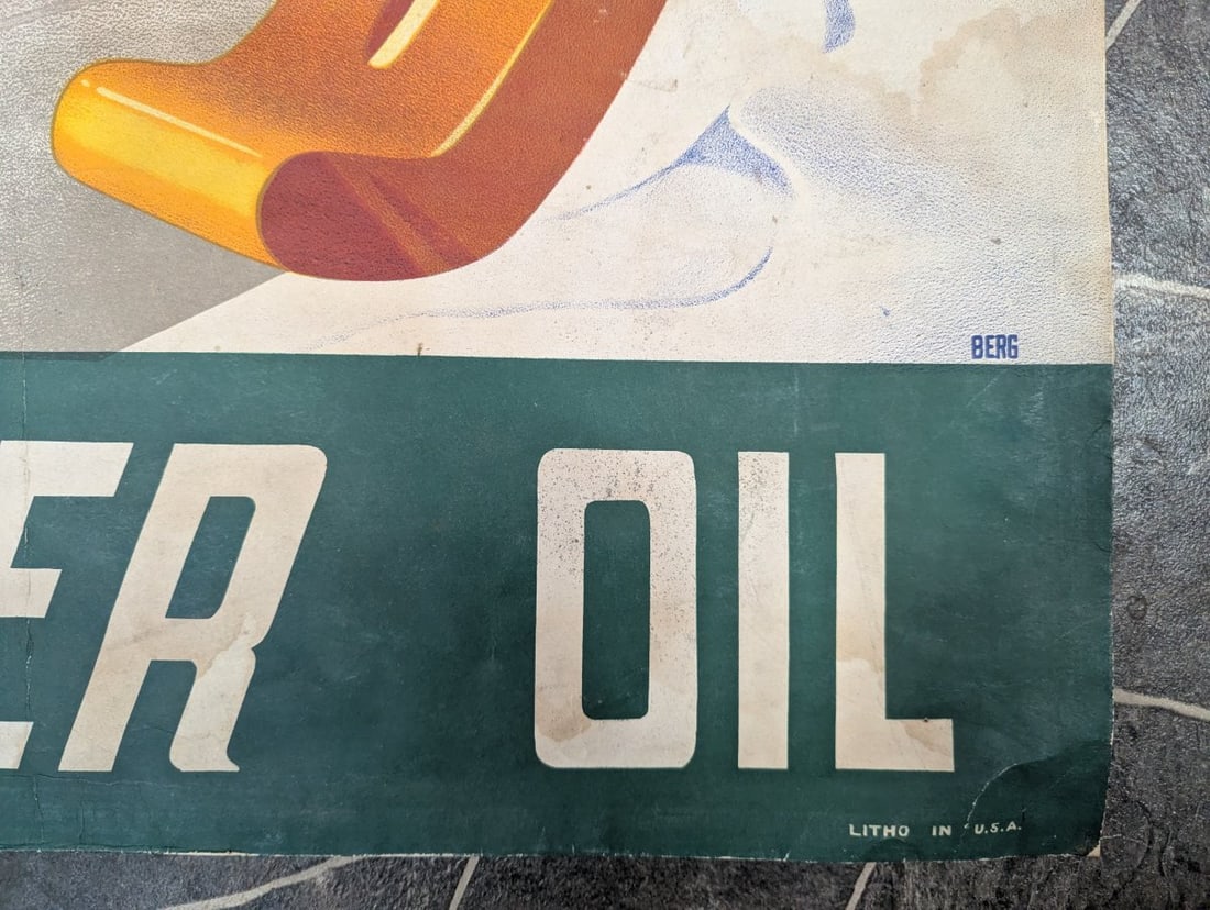 Vintage Quaker State Winter Oil Advertising Poster by Berg Petroliana Collectible - 8