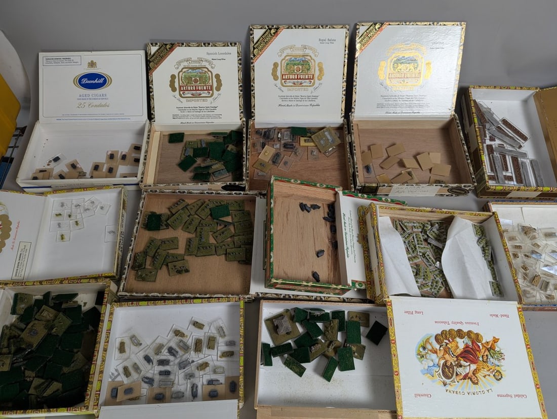 Large WWII German and Japanese Micro-Armor Miniatures Collection for Wargaming Hobbyists: **Important** Please read below description on how to avoid high shipping costs. Up for auction is a large collection of WWII German and Japanese micro-armor miniatures, perfect for tabletop